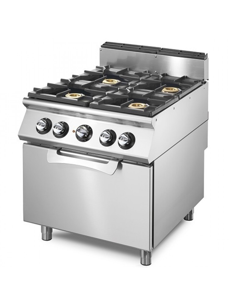 Fogão de 4 Queimadores e 1 Forno GN 2/1 - Gás - 700mm